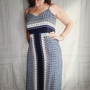 Skies Are Blue Scarf Print Maxi Dress